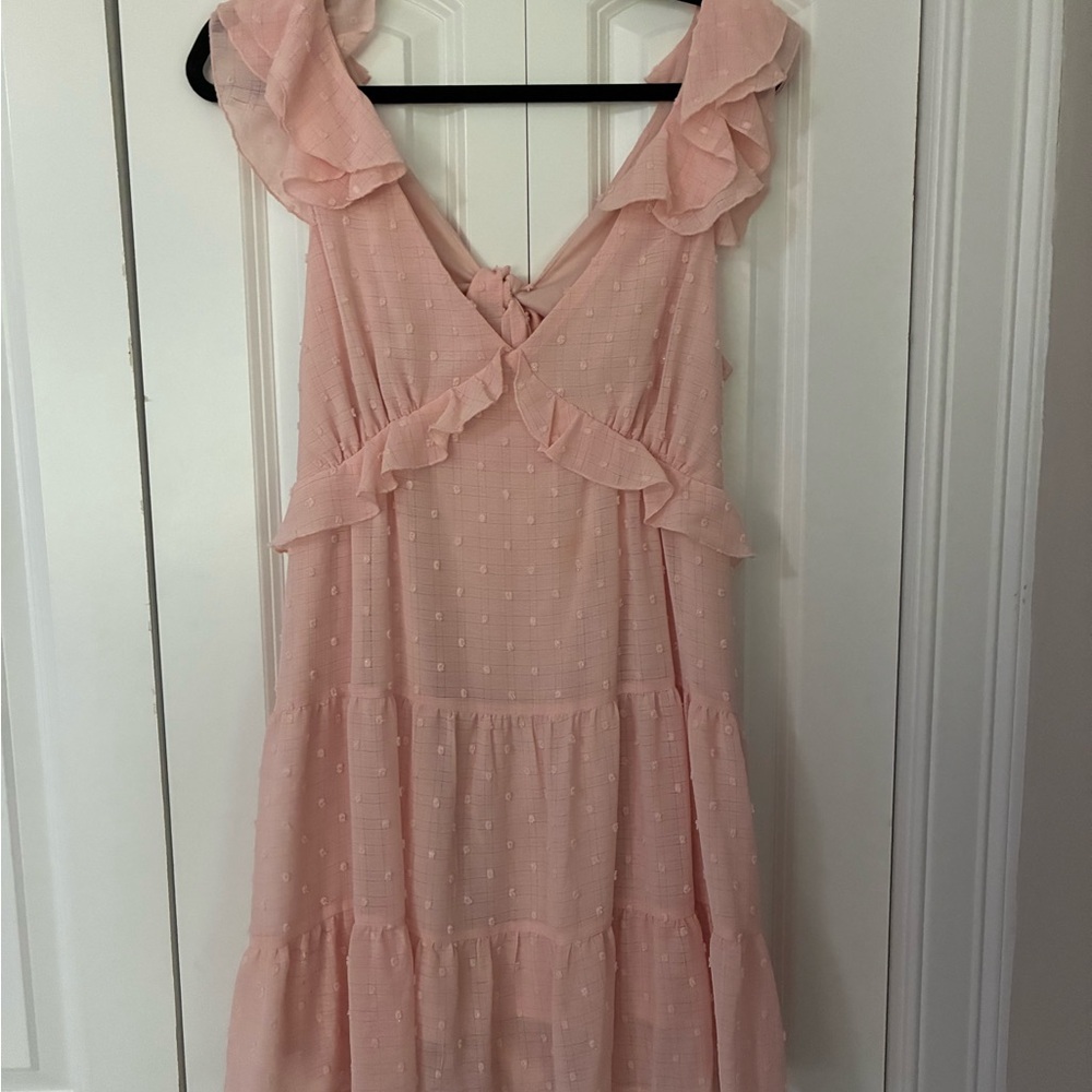 Miami Pink Ruffled Tiered Sundress